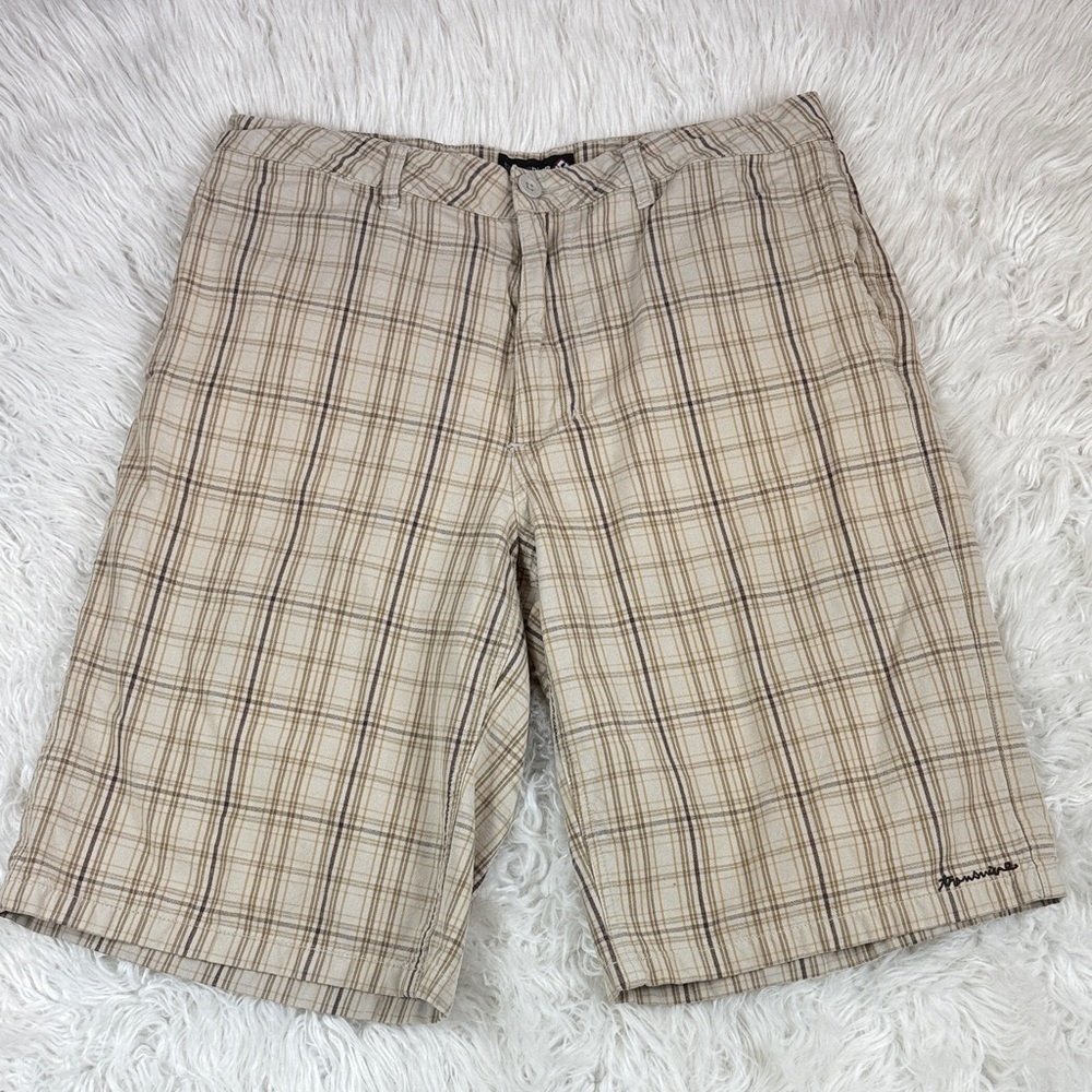 Vintage Y2K Transnine Plaid Shorts with Pockets